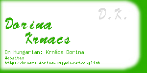 dorina krnacs business card