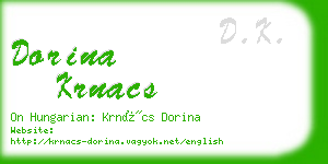 dorina krnacs business card